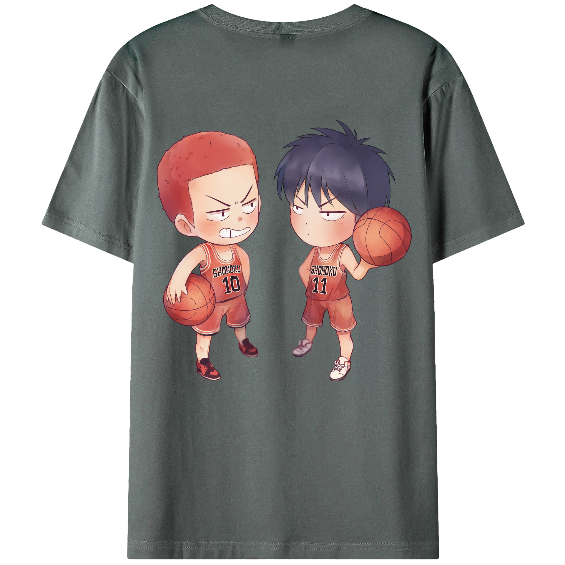 （画像用） SLAM DUNK／スラムダンク 綿100％ メンズ半袖Tシャツ（バックプリント） 通気性